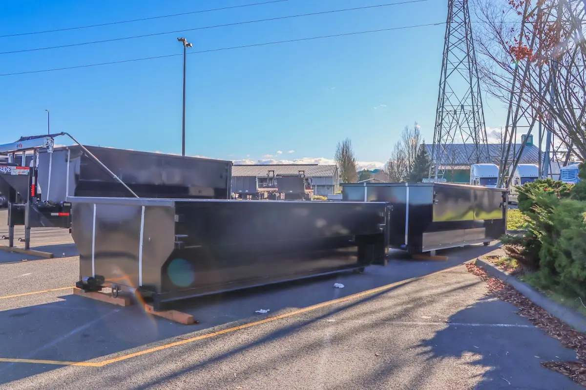 Roll-off dumpster ready for waste disposal at job site for Construction Dumpster Rental in Volo